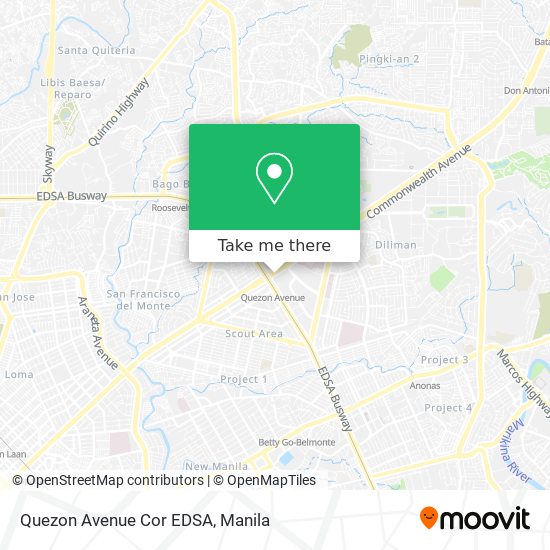 Quezon Avenue Cor EDSA map