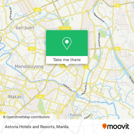 Astoria Hotels and Resorts map