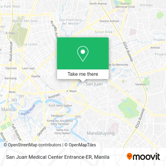 San Juan Medical Center Entrance-ER map