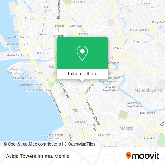 Avida Towers Intima map