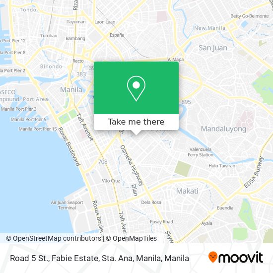 Road 5 St., Fabie Estate, Sta. Ana, Manila map