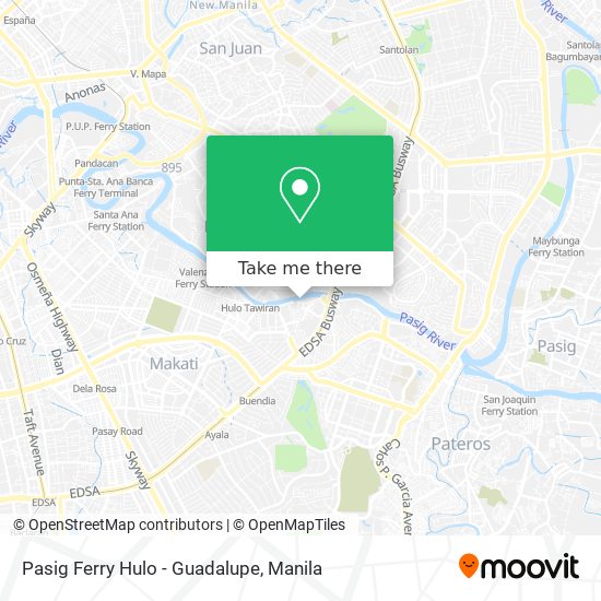 Pasig Ferry Hulo - Guadalupe map