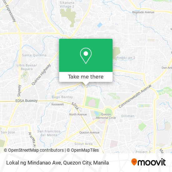 Lokal ng Mindanao Ave, Quezon City map