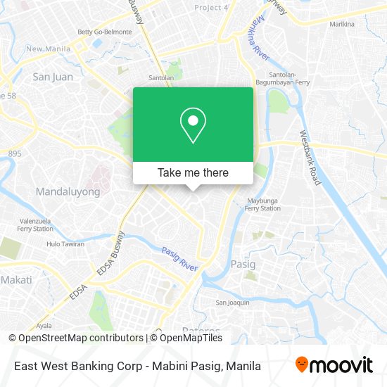 East West Banking Corp - Mabini Pasig map