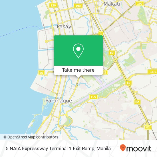 5 NAIA Expressway Terminal 1 Exit Ramp map