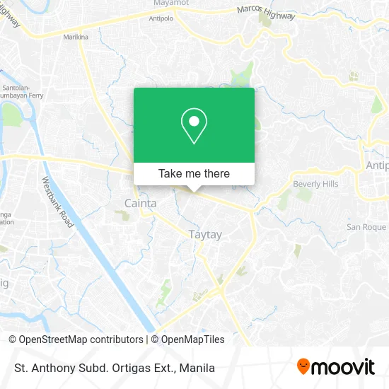 St. Anthony Subd. Ortigas Ext. map
