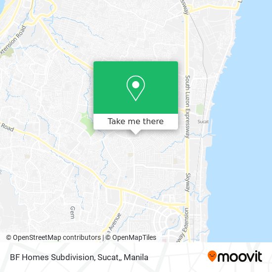 BF Homes Subdivision, Sucat, map