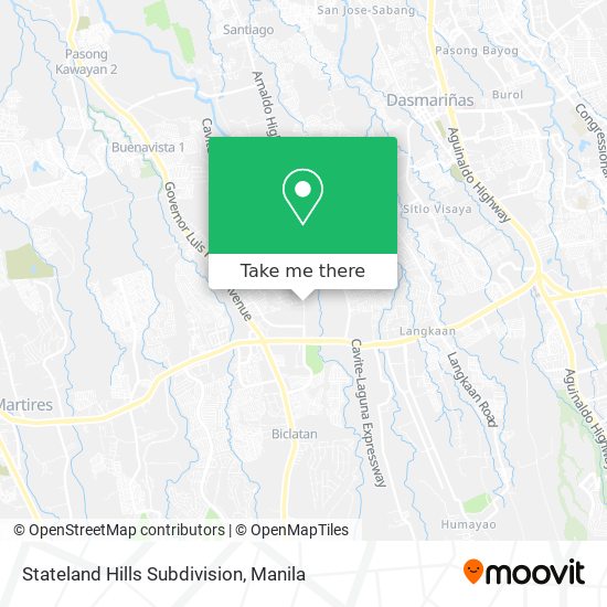 Stateland Hills Subdivision map