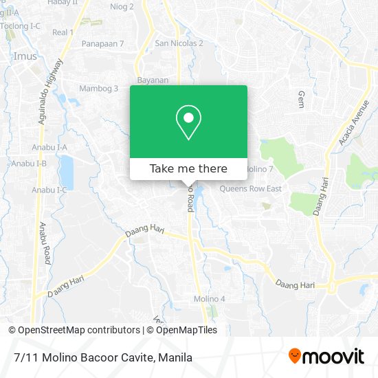 7/11 Molino Bacoor Cavite map