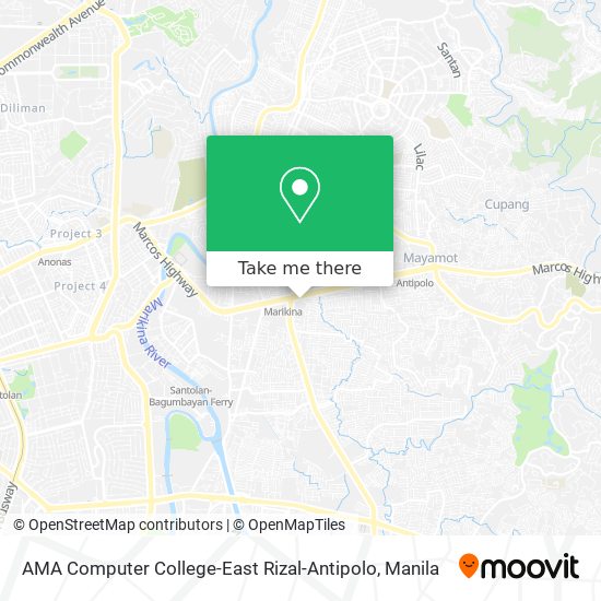 AMA Computer College-East Rizal-Antipolo map