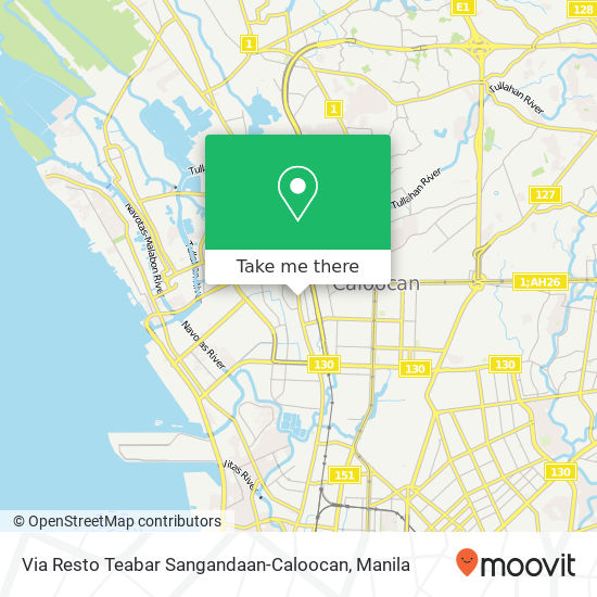 Via Resto Teabar Sangandaan-Caloocan map