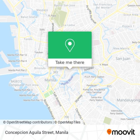 How to get to Concepcion Aguila Street in Manila by Bus or Train?