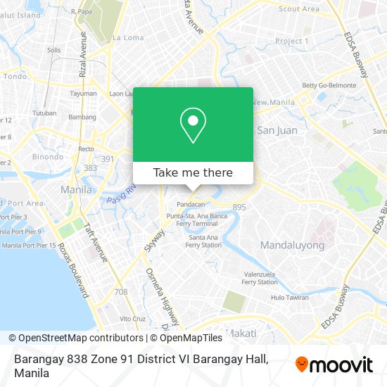 Barangay 838 Zone 91 District VI Barangay Hall map