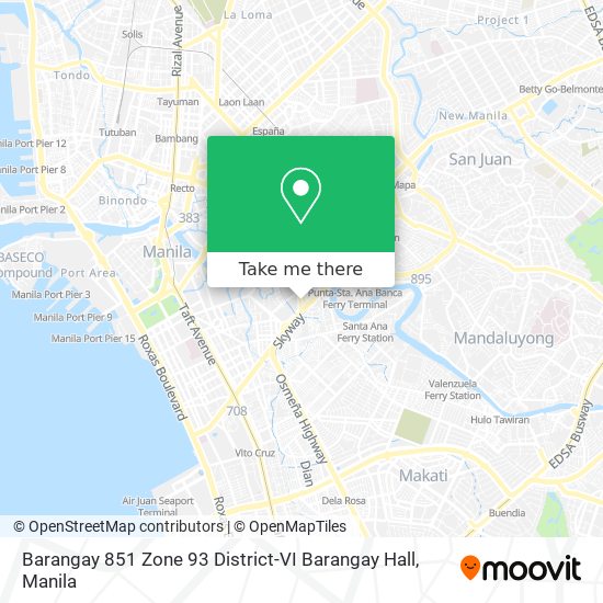 Barangay 851 Zone 93 District-VI Barangay Hall map