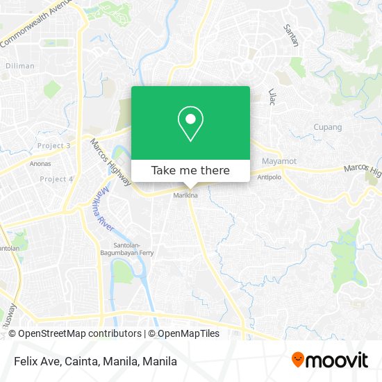 Felix Ave, Cainta, Manila map