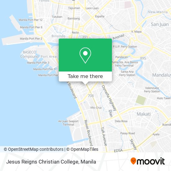 Jesus Reigns Christian College map