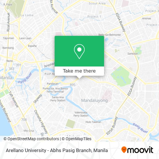 Arellano University - Abhs Pasig Branch map