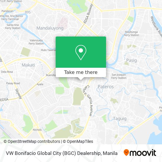 VW Bonifacio Global City (BGC) Dealership map