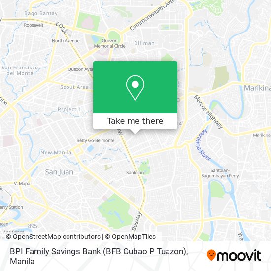 BPI Family Savings Bank (BFB Cubao P Tuazon) map