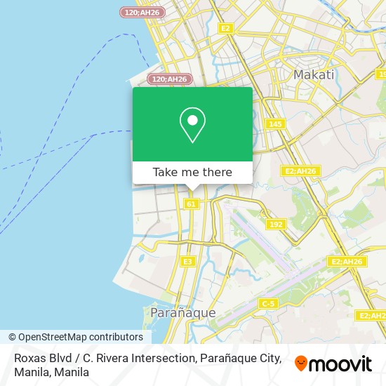 Roxas Blvd / C. Rivera Intersection, Parañaque City, Manila map
