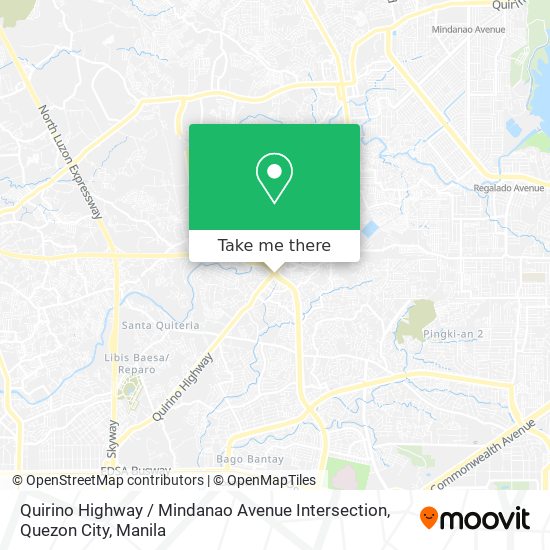 Quirino Highway / Mindanao Avenue Intersection, Quezon City map