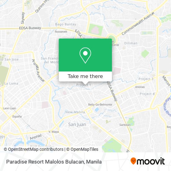 Paradise Resort Malolos Bulacan map