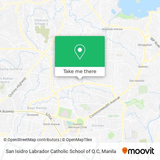 San Isidro Labrador Catholic School of Q.C map