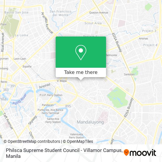 Philsca Supreme Student Council - Villamor Campus map