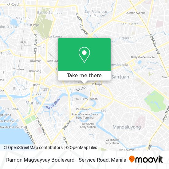 Ramon Magsaysay Boulevard - Service Road map