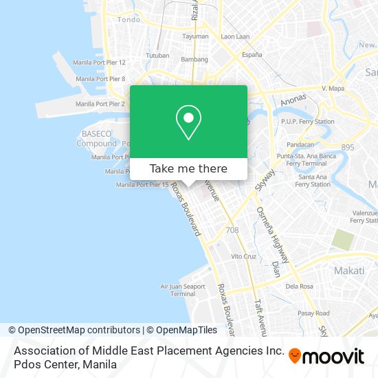 Association of Middle East Placement Agencies Inc. Pdos Center map