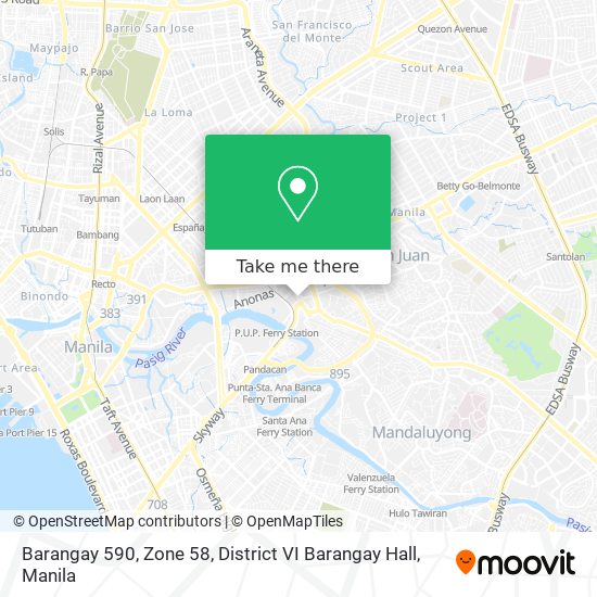 Barangay 590, Zone 58, District VI Barangay Hall map