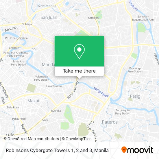 Robinsons Cybergate Towers 1, 2 and 3 map