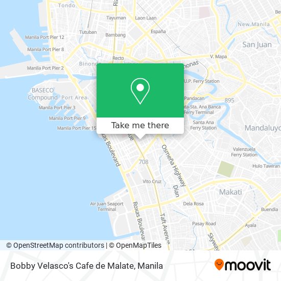Bobby Velasco's Cafe de Malate map