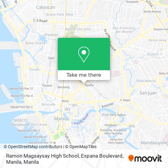 Ramon Magsaysay High School, Espana Boulevard, Manila map
