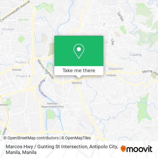 Marcos Hwy / Gunting St Intersection, Antipolo City, Manila map