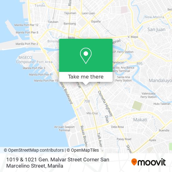 1019 & 1021 Gen. Malvar Street Corner San Marcelino Street map