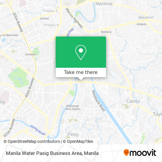 Manila Water Pasig Business Area map