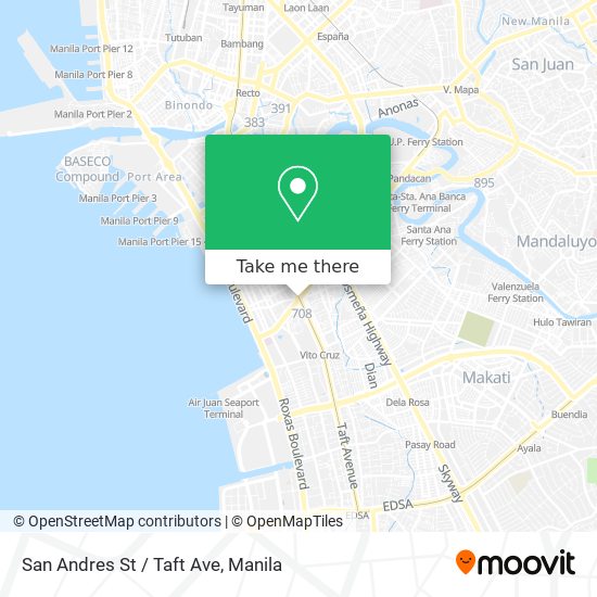San Andres St / Taft Ave map