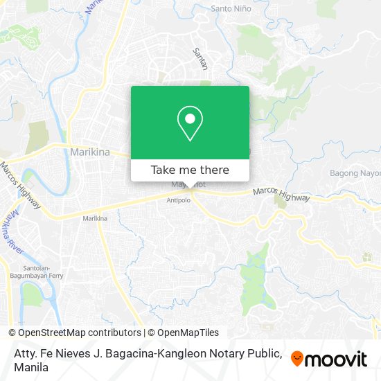 Atty. Fe Nieves J. Bagacina-Kangleon Notary Public map