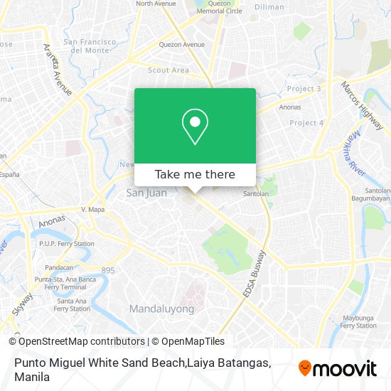 Punto Miguel White Sand Beach,Laiya Batangas map