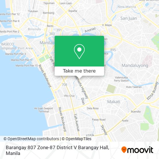 Barangay 807 Zone-87 District V Barangay Hall map
