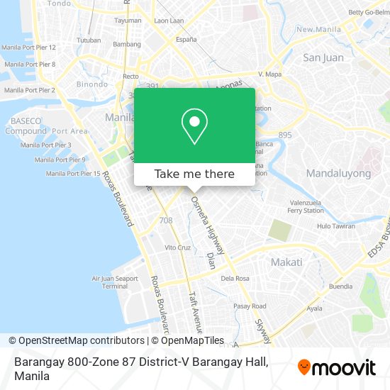 Barangay 800-Zone 87 District-V Barangay Hall map