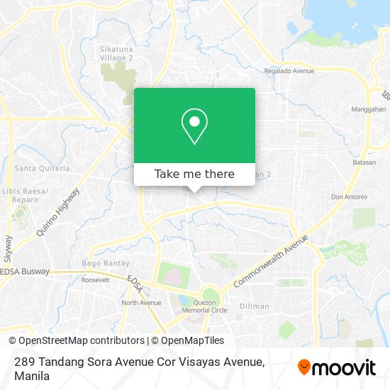 289 Tandang Sora Avenue Cor Visayas Avenue map