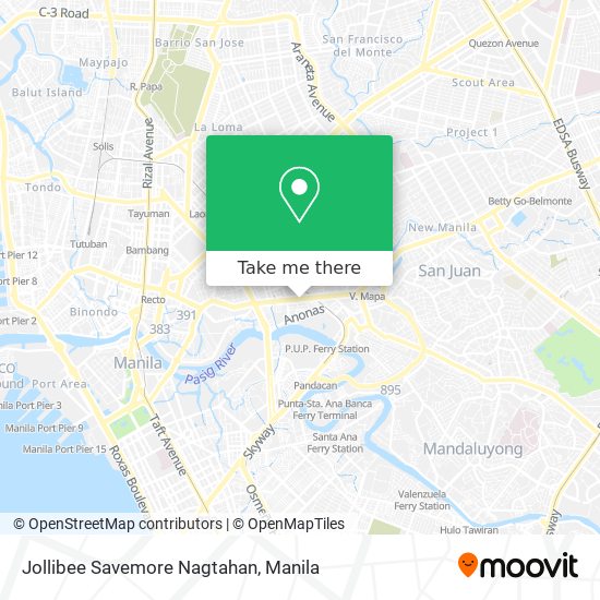 Jollibee Savemore Nagtahan map