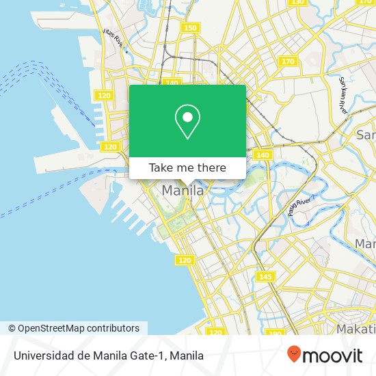 Universidad de Manila Gate-1 map