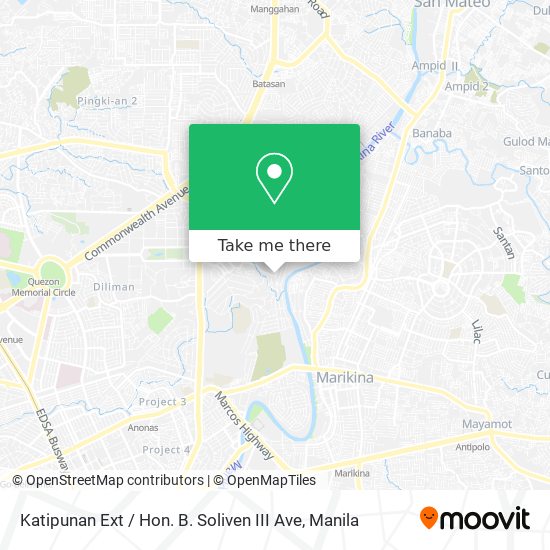 Katipunan Ext / Hon. B. Soliven III Ave map