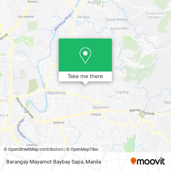 Barangay Mayamot Baybay Sapa map