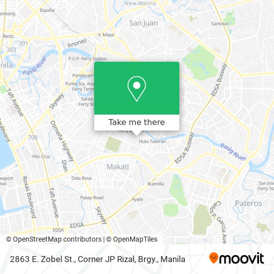 2863 E. Zobel St., Corner JP Rizal, Brgy. map