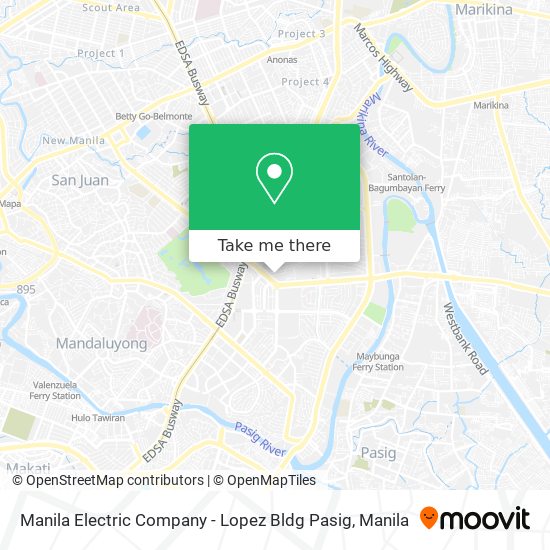 Manila Electric Company - Lopez Bldg Pasig map