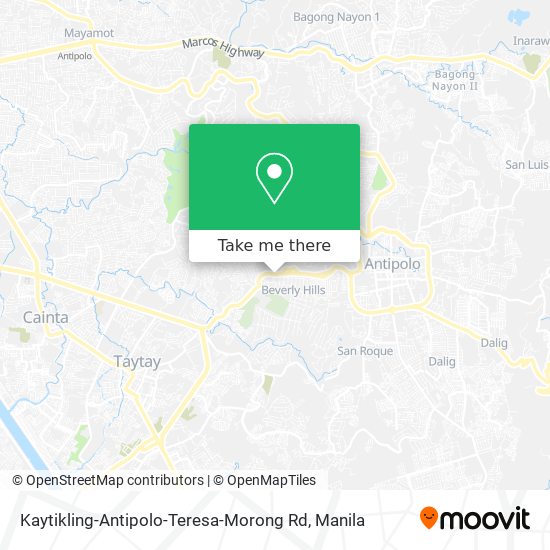 Kaytikling-Antipolo-Teresa-Morong Rd map